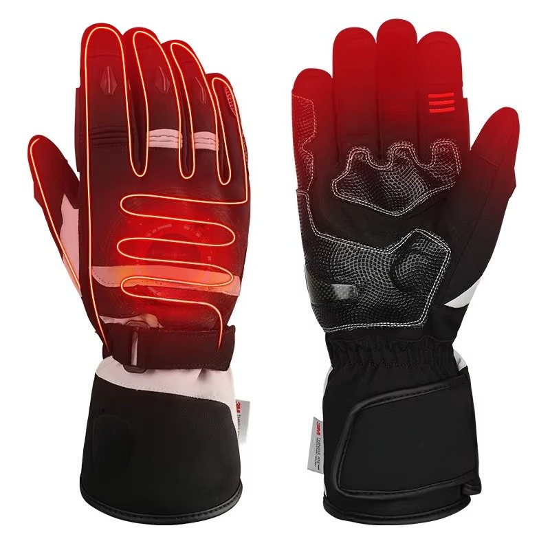 Heated Gloves Electric - Guanti da moto riscaldati per l'inverno,